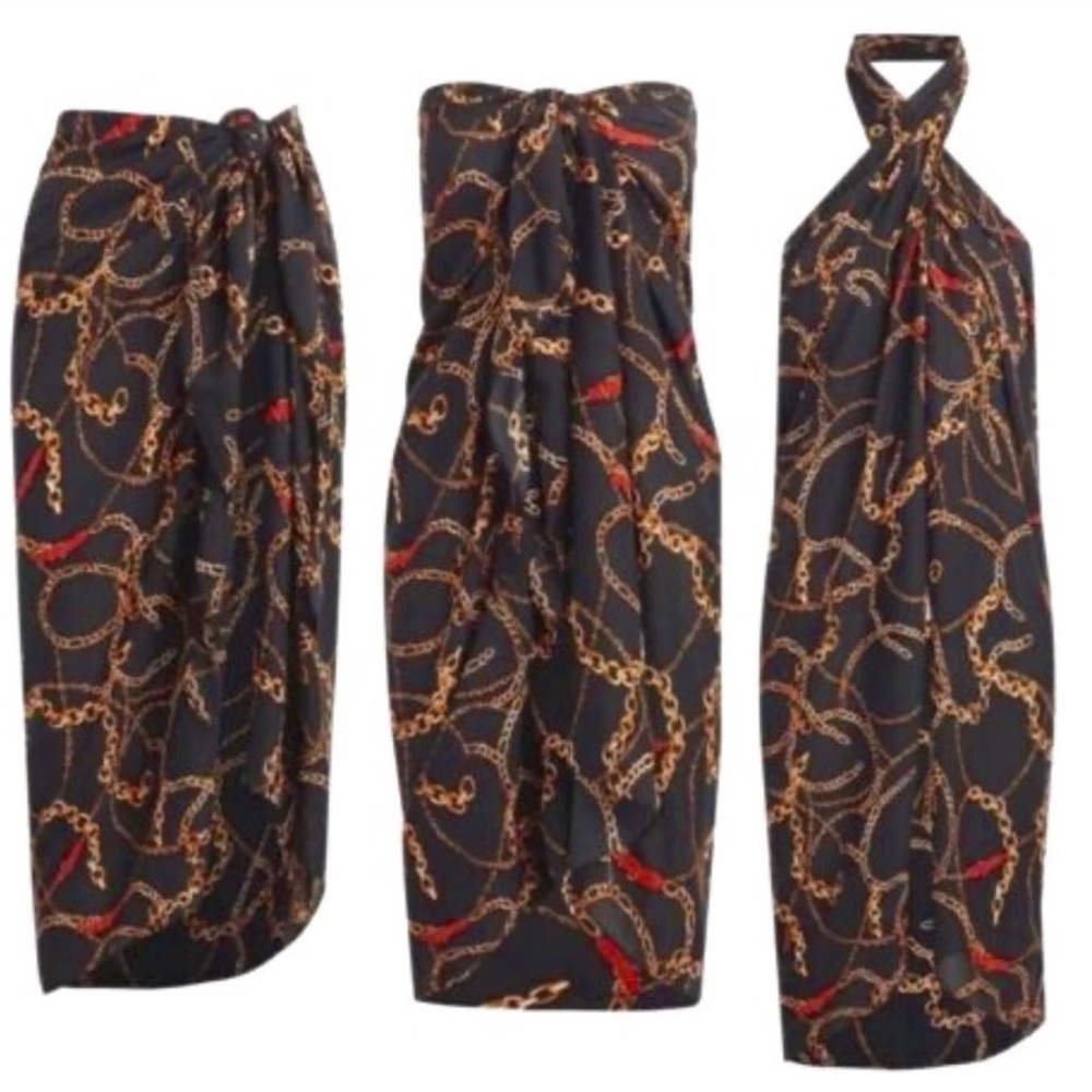 Walter Baker Paradise Sarong O/S NWT-Ibiza Chain print
